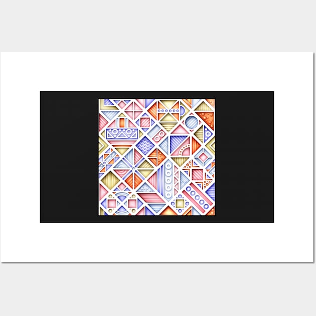 3d Colorful Geometric Pattern, Crazy Print Wall Art by lissantee